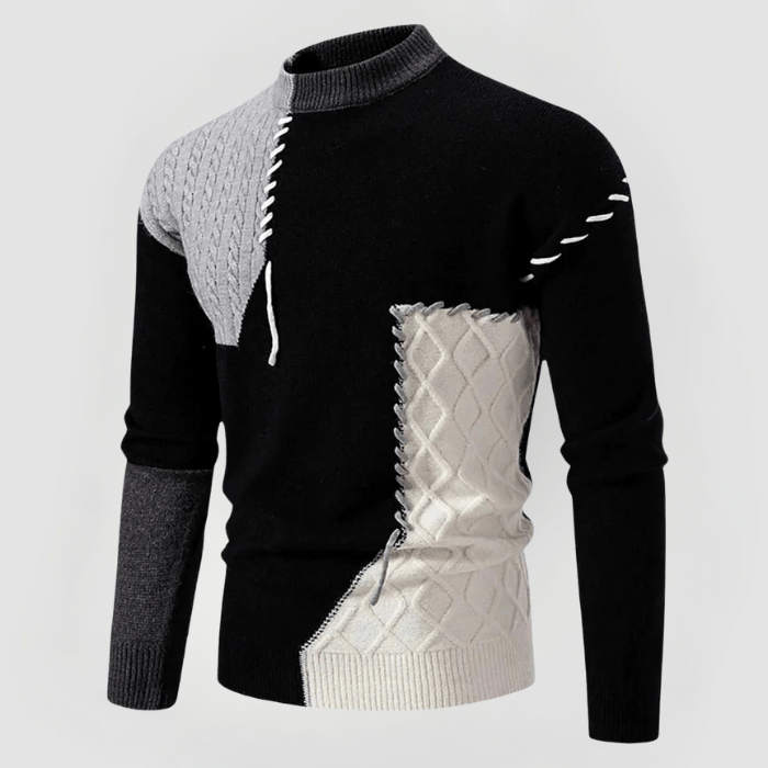 JULIAN - PATCHWORK-DESIGN ENG ANLIEGENDER PULLOVER