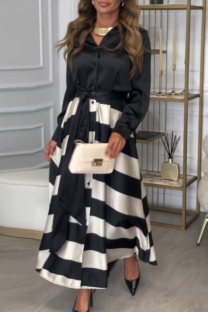 AIDA - ELEGANT STRIPED DRESS