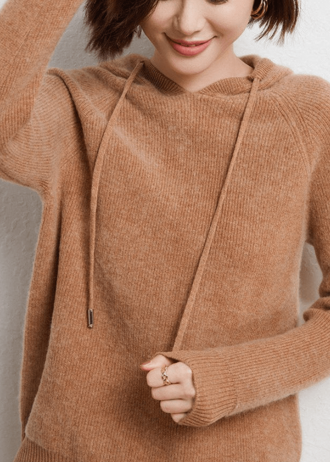 ANJA - STRICKPULLOVER MIT LÄSSIGER KAPUZE