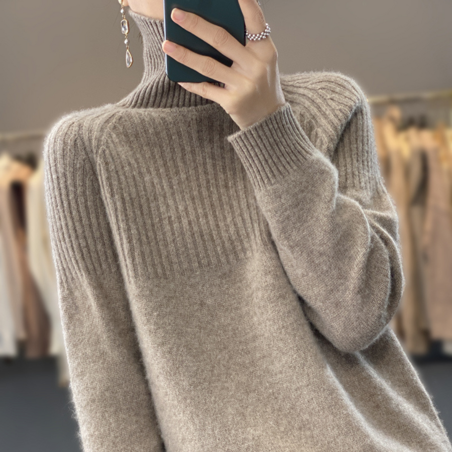 ADELINE - STRICKPULLOVER MIT HOHEM KRAGEN