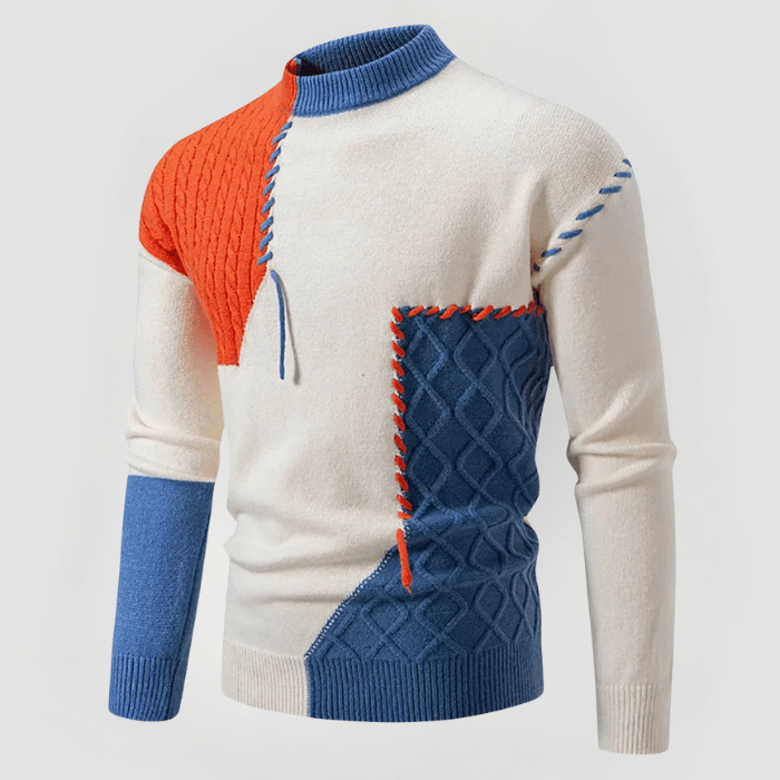 JULIAN - PATCHWORK-DESIGN ENG ANLIEGENDER PULLOVER