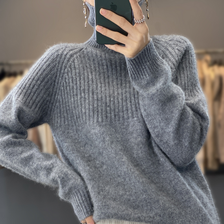 ADELINE - STRICKPULLOVER MIT HOHEM KRAGEN