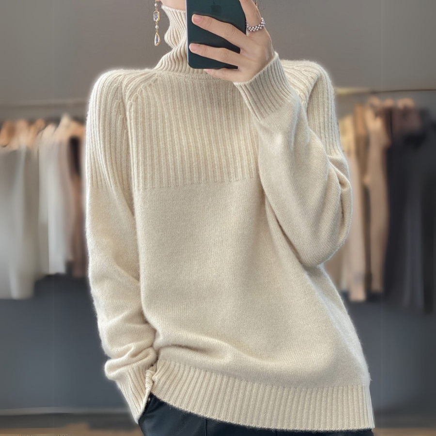 ADELINE - STRICKPULLOVER MIT HOHEM KRAGEN