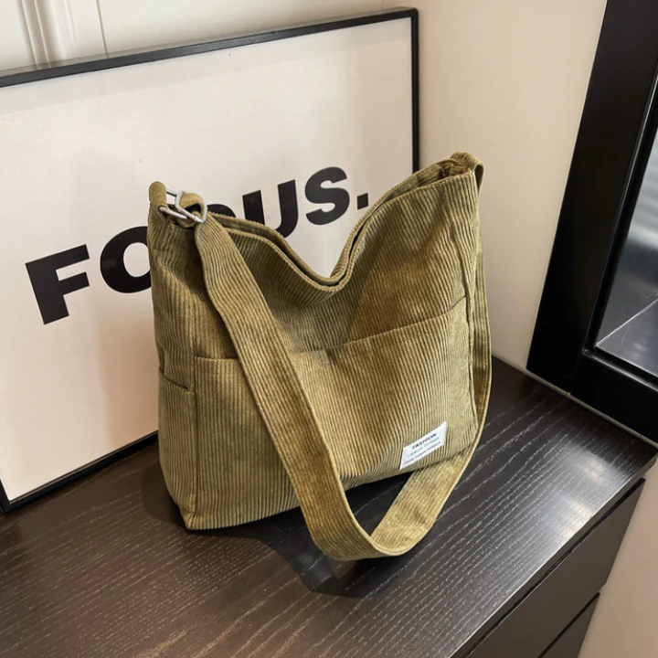 MATILDE - CORDTASCHE MIT MEHREREN FÄCHERN