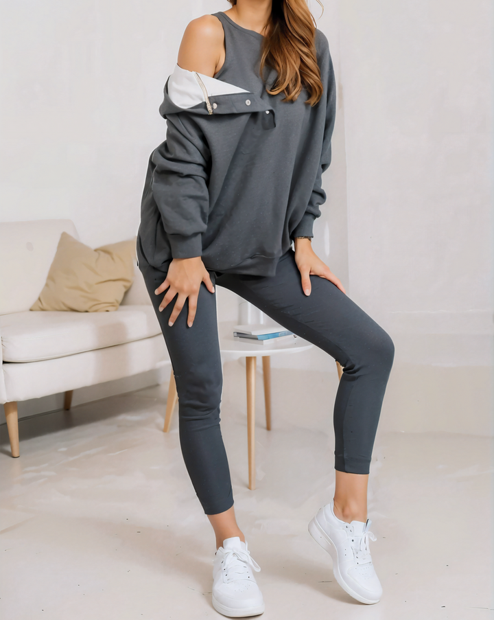 SILKE - SET AUS SWEATSHIRT, LEGGINGS UND OBERTEIL