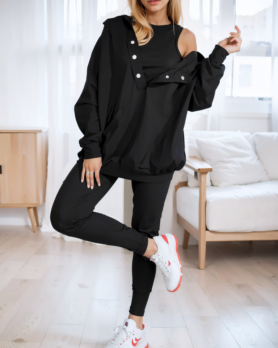 SILKE - SET AUS SWEATSHIRT, LEGGINGS UND OBERTEIL