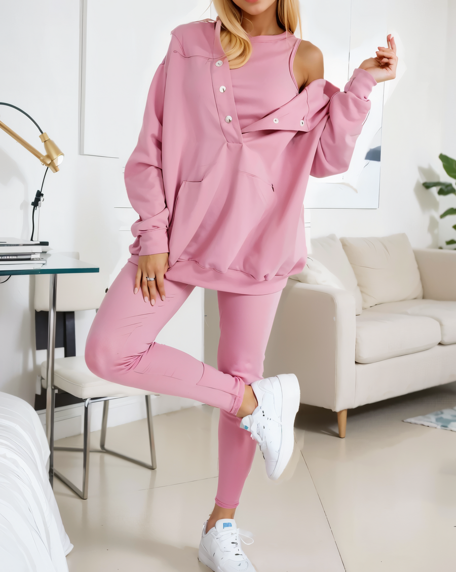 SILKE - SET AUS SWEATSHIRT, LEGGINGS UND OBERTEIL