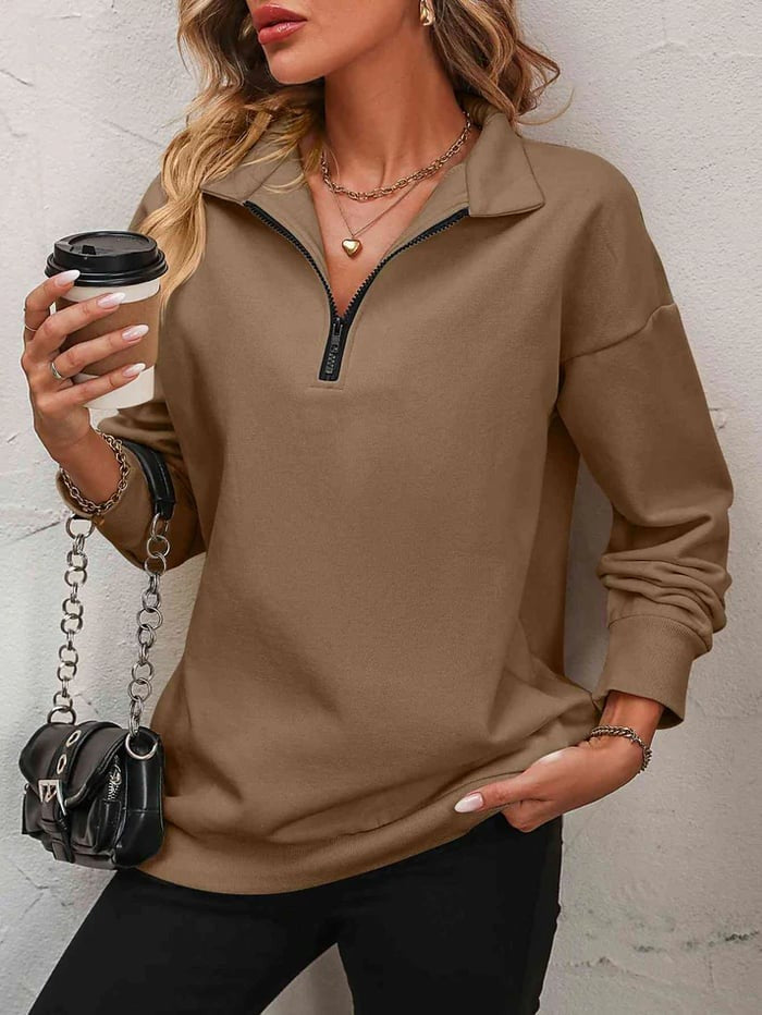 XENIA - LANGÄRMELIGER PULLOVER MIT REIßVERSCHLUSS