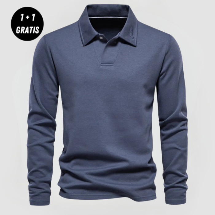 SAMUEL - ELEGANTES LANGARM-POLOSHIRT (1+1 GRATIS)