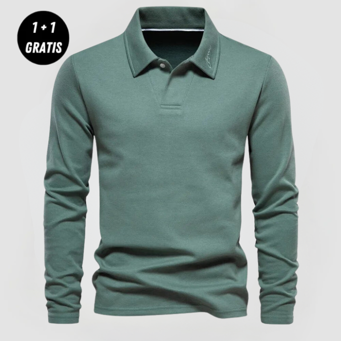 SAMUEL - ELEGANTES LANGARM-POLOSHIRT (1+1 GRATIS)