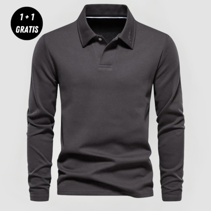 SAMUEL - ELEGANTES LANGARM-POLOSHIRT (1+1 GRATIS)