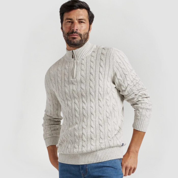 LIAM - HALBZIP-KABELSTRICK-PULLOVER