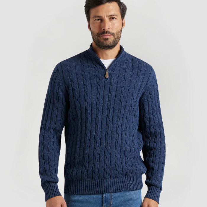 LIAM - HALBZIP-KABELSTRICK-PULLOVER